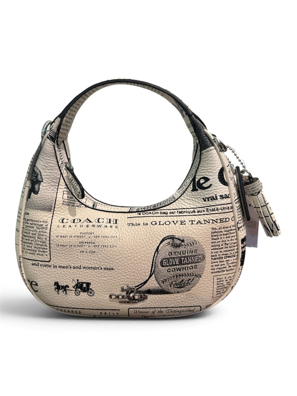 COACH Beige Printed Hobo Shoulder Bag